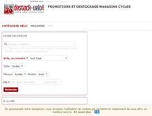 Tablet Screenshot of destock-velo.com